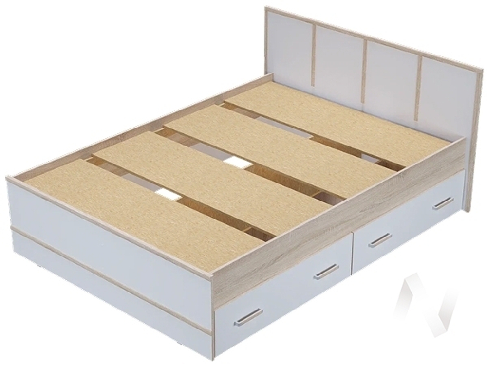 Кровать 1.4 МС Сакура (дуб сонома/белый)