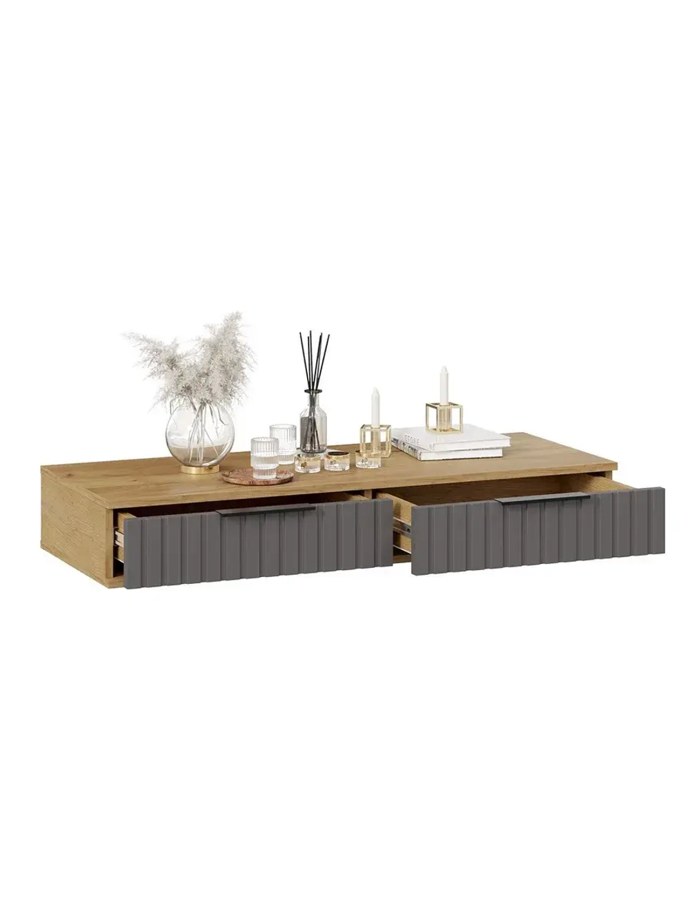 Прихожая с зеркалом Дуб Крафт золотой 206х43х226