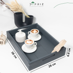 Поднос, 38х28, Флоутард, столик для завтрака в постель, для кухни, деревянный, серый, Dipriz