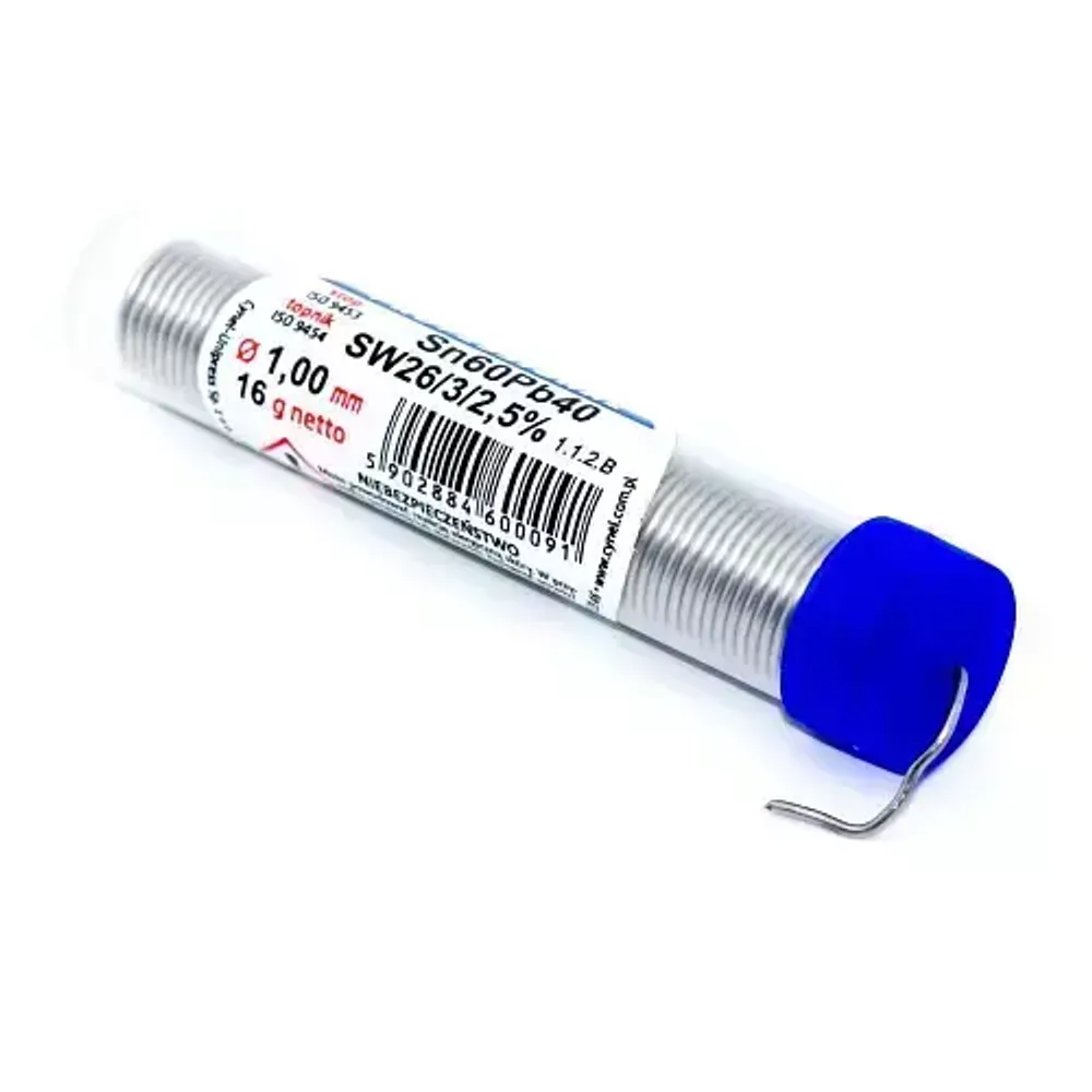 Припой проволока в тубе 1.00мм 0.0016кг Sn60 / Pb40 (flux SW26) ПОС 60 / Cynel
