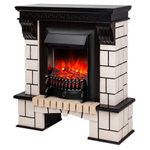 Каминокомплект Real Flame Stone AO-297 с очагом Fobos Lux Black (без пульта)