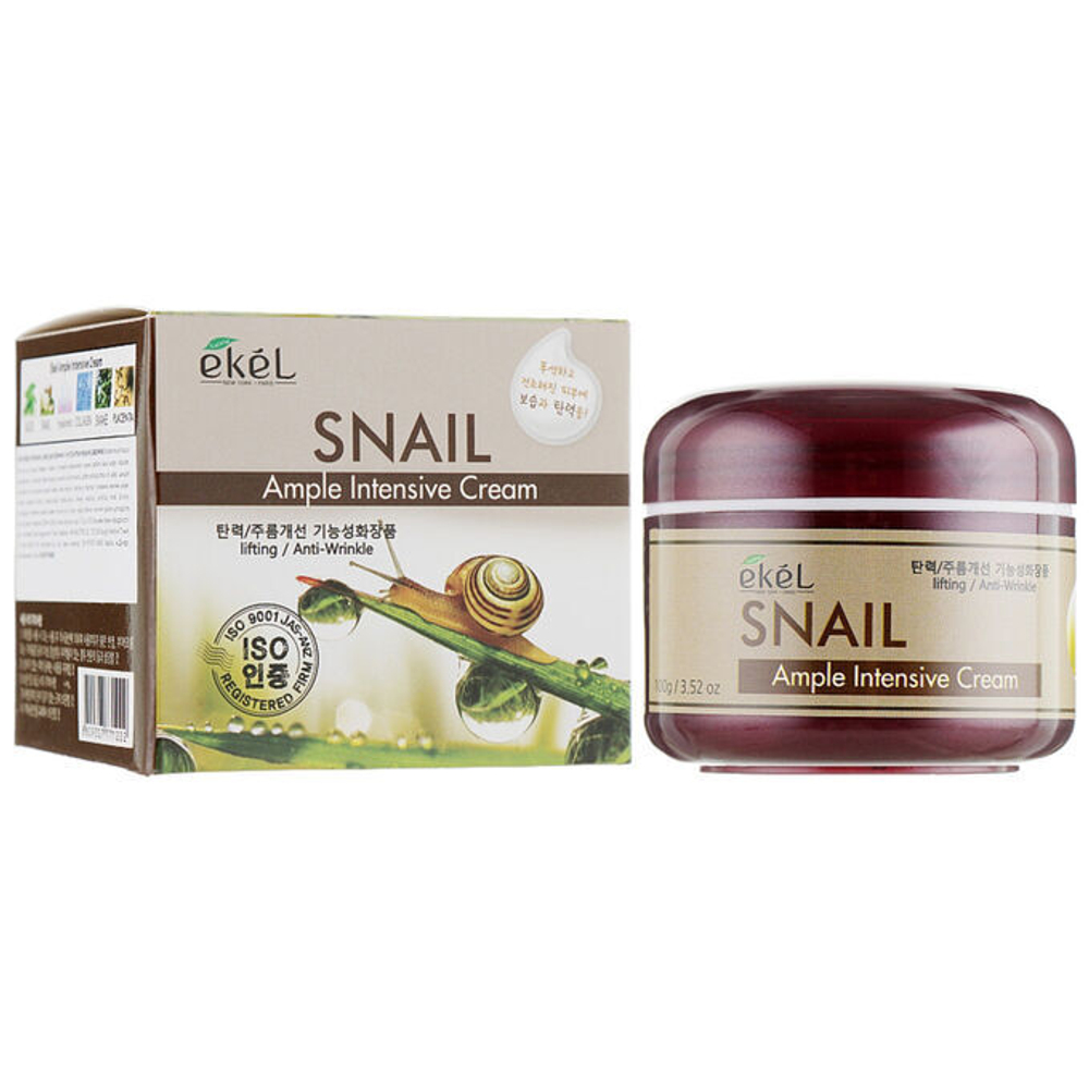 EKEL Ампульный крем для лица с экстрактом муцина улитки / Ample Intensive Cream Snail, 100 г