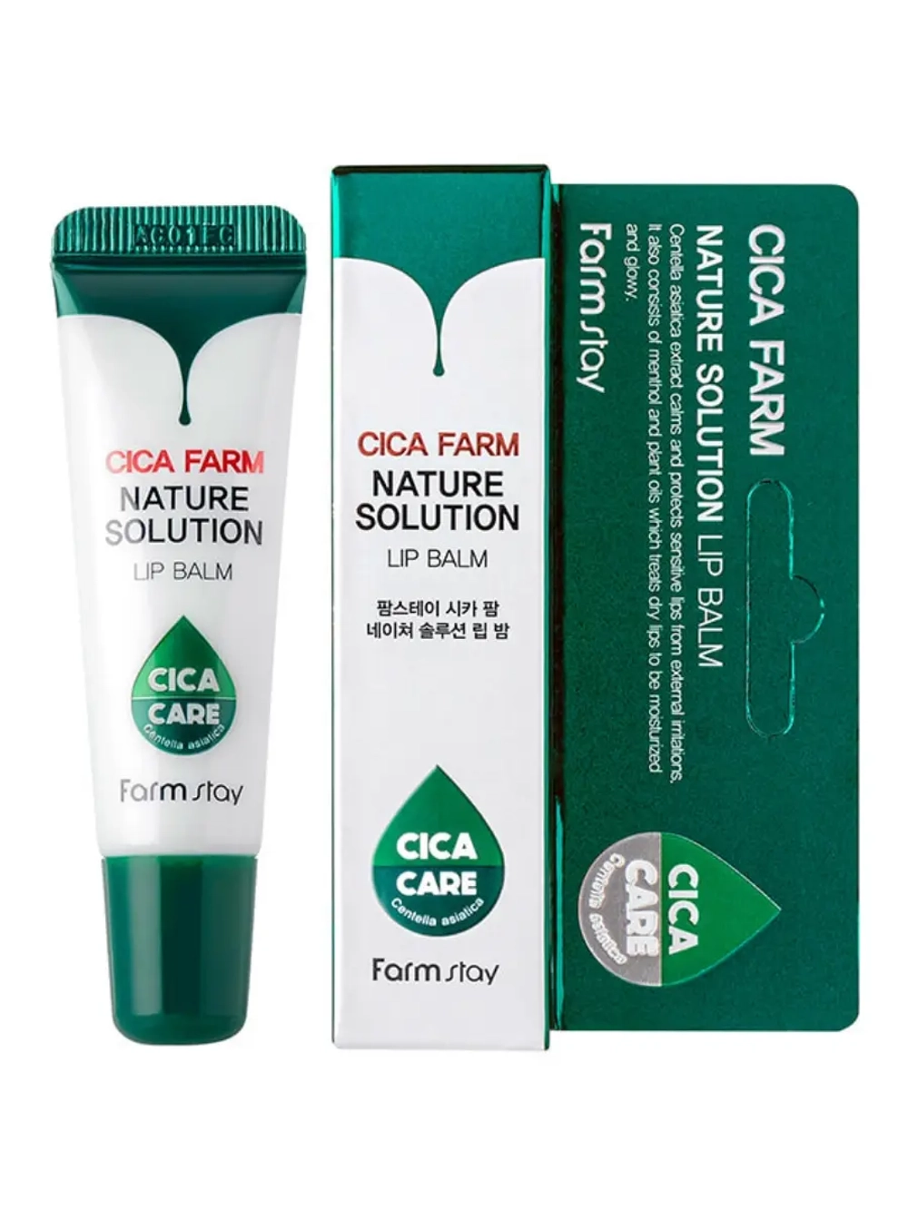 FARMSTAY - БАЛЬЗАМ ДЛЯ ГУБ С ЦЕНТЕЛЛОЙ CICA FARM NATURE SOLUTION LIP BALM, 10 G