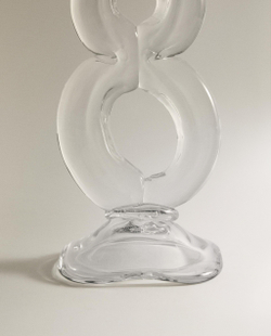 Zara Home Подсвечник из стекла, цвет прозрачный, 19 см