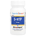 Superior Source, 5-HTP, 50 мг, 60 быстрорастворимых таблеток MicroLingual®