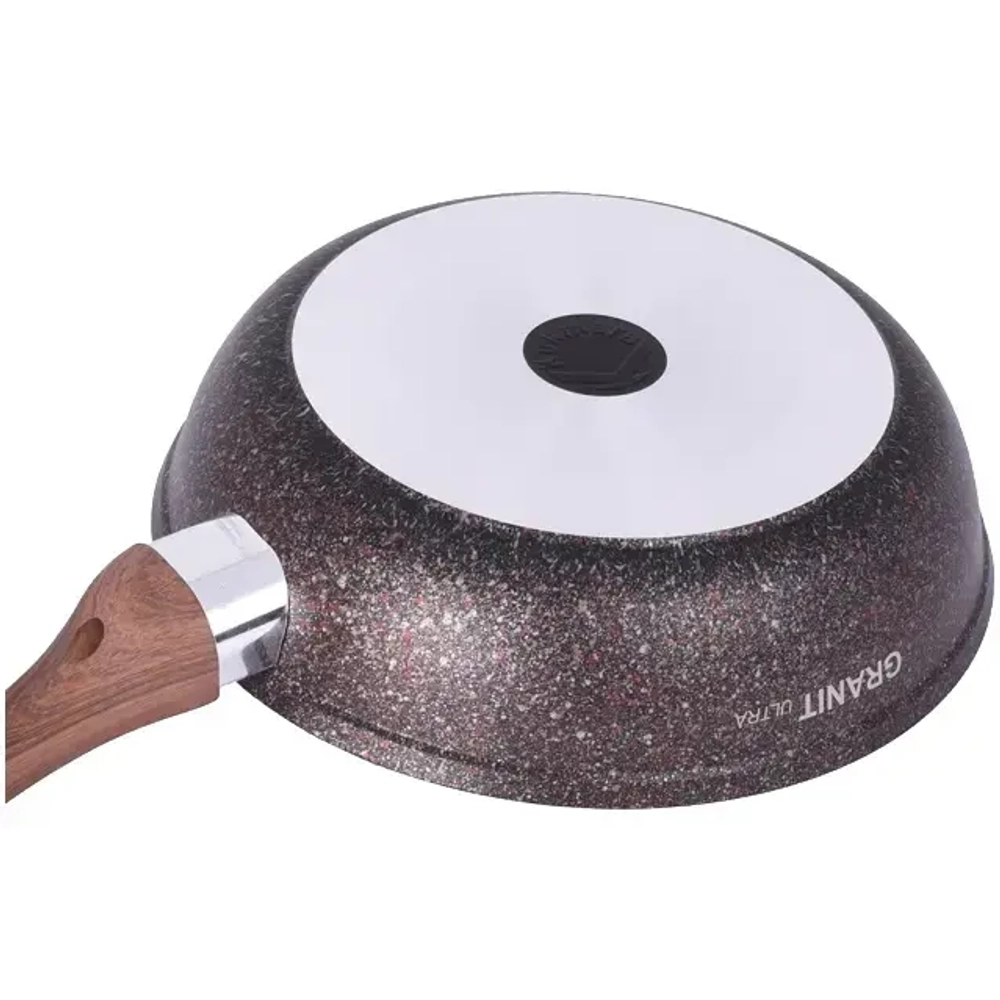 Сковорода 26*6,5см с ручкой и стекл. крышкой «Granit ultra» (red) сга261а