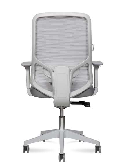 Кресло офисное Норден / Бэст LB грэй / Best LB grey / серый пластик / серая сетка / серая ткань