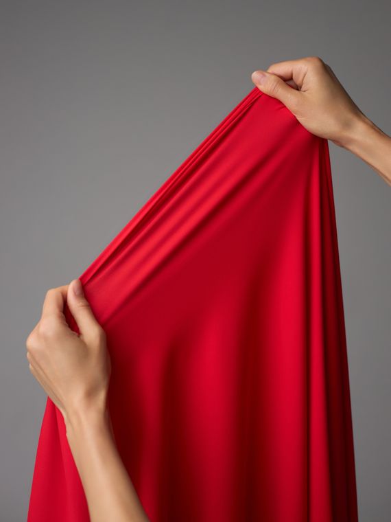 Микрофибра бельевая, эффект хлопка, Турция, красный (мерный лоскут)