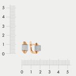 Серьги женские с фианитами из розового золота 585 пробы (арт. С4806)