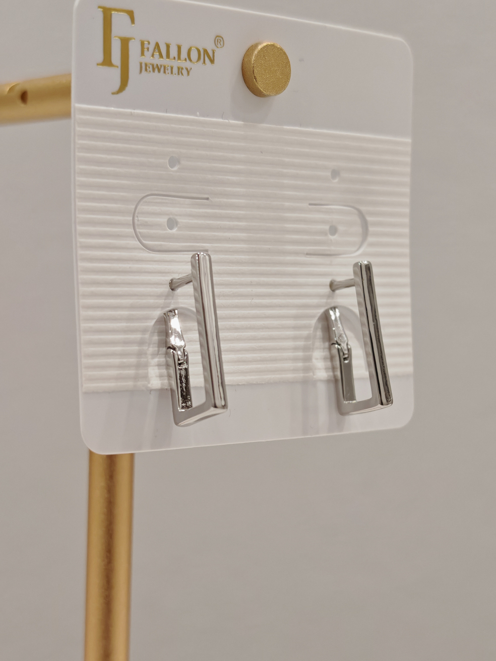 Серьги Fallon «Прямоугольники» Silver