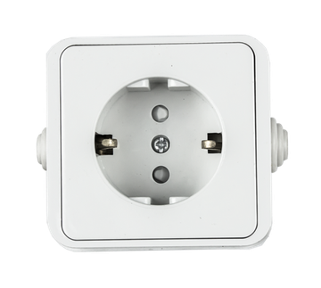 Розетка  1-местная с/з AQUA белая полугерм. IN HOME