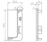 Заглушка глухая левая для горизонт. L-образного профиля Gola-X, черный, AQ