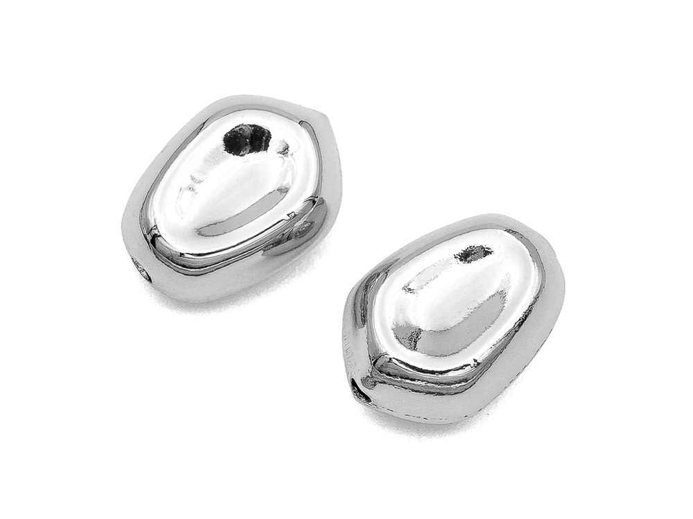 Бусина "Мятый металл" 12х15,5мм (опт)