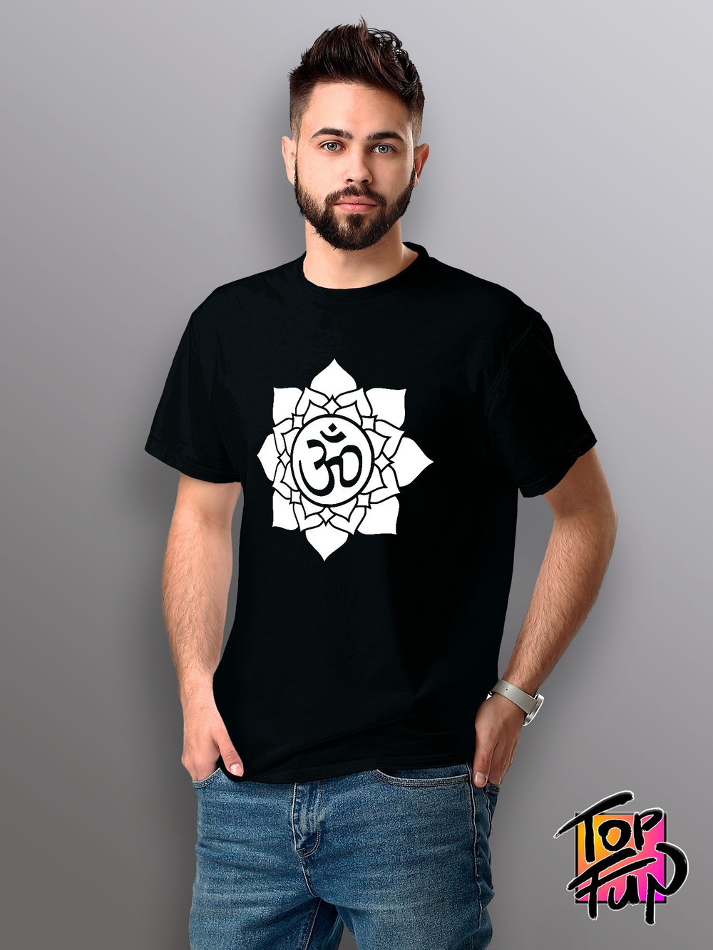 Футболка с принтом Лотос со знаком ОМ