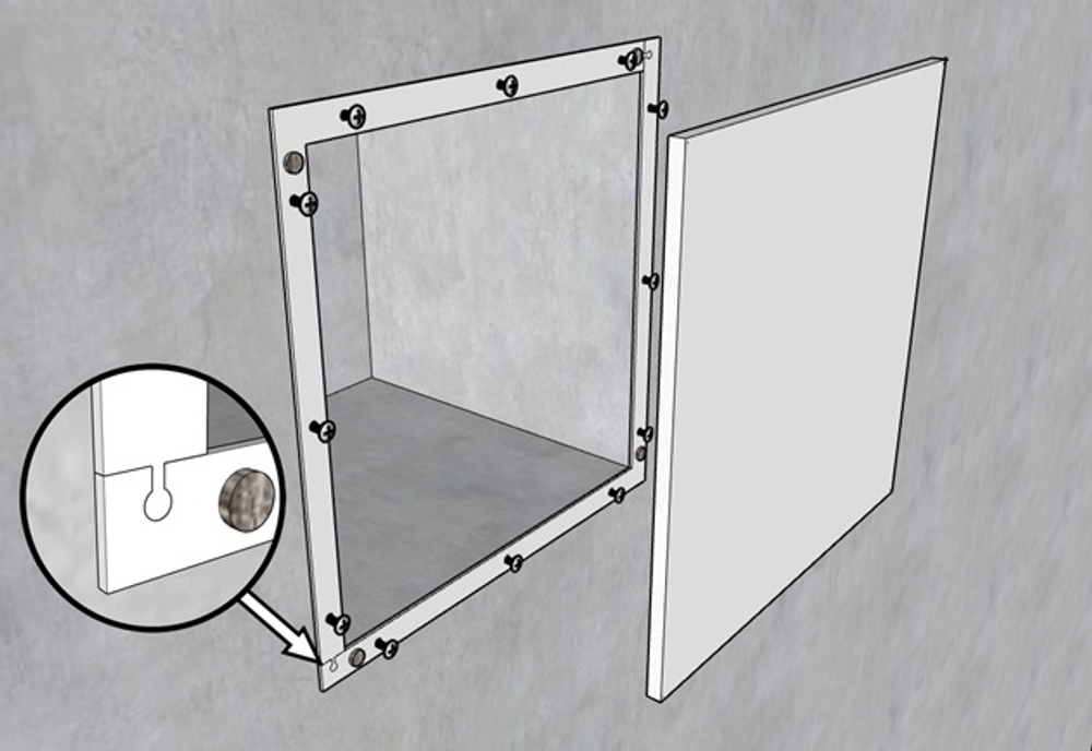 Люк съемный на магнитах 200х300мм накладной белый