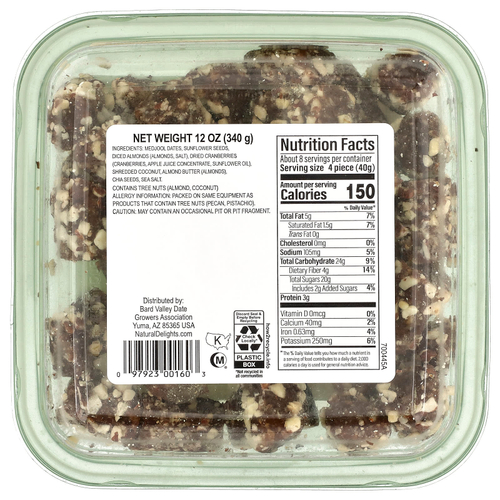 Natural Delights, Mini Medjools, сладкий и соленый миндаль, 340 г (12 унций)