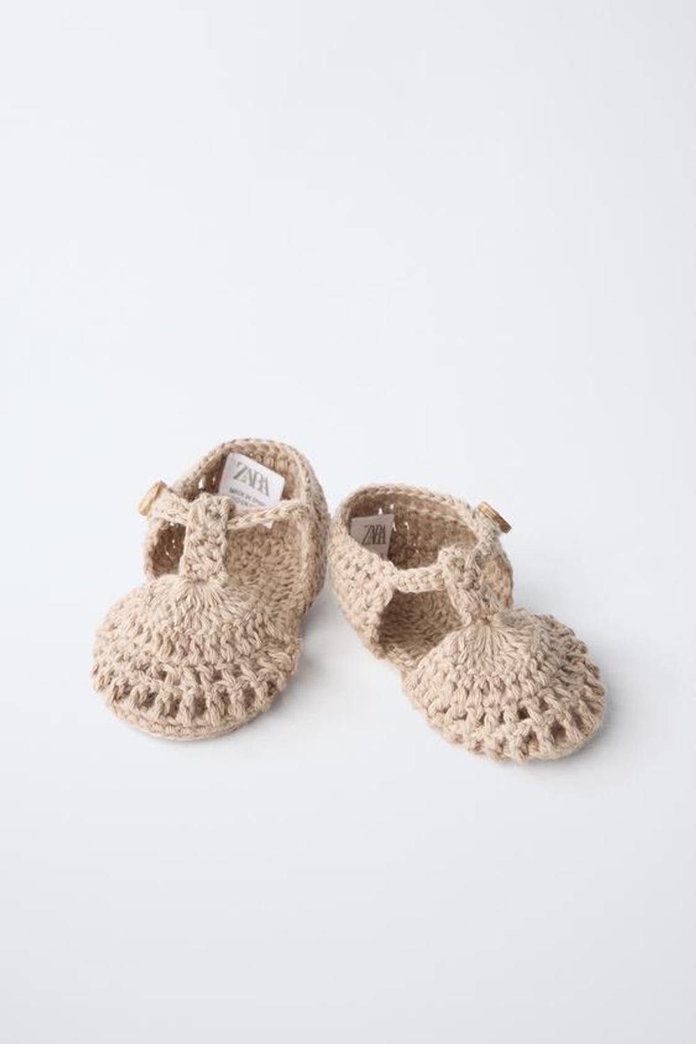 ZARA ВЯЗАНЫЕ ПИНЕТКИ, ПЕСОЧНО-КОРИЧНЕВЫЙ