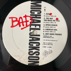 Винтажная виниловая пластинка LP Michael Jackson Bad (США 1987)