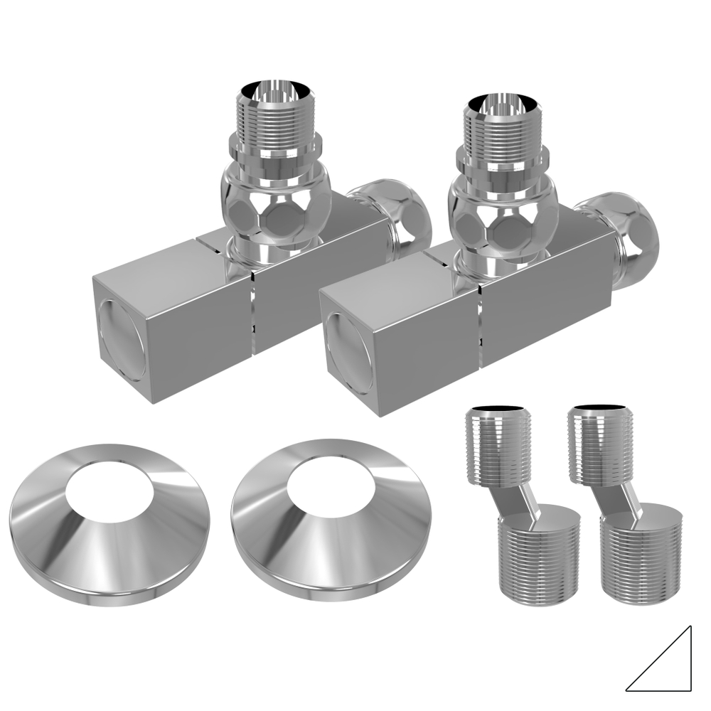 Комплект монтажный для п/с (вентиль квадр 3/4"х1/2" г/ш 2шт,эксц 2шт,отраж 2шт) TERMINUS белые мат*, шт