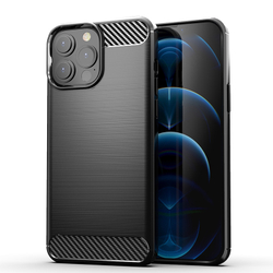 Чехол черного цвета в стиле карбон для телефона iPhone 13 Pro, серии Carbon от Caseport