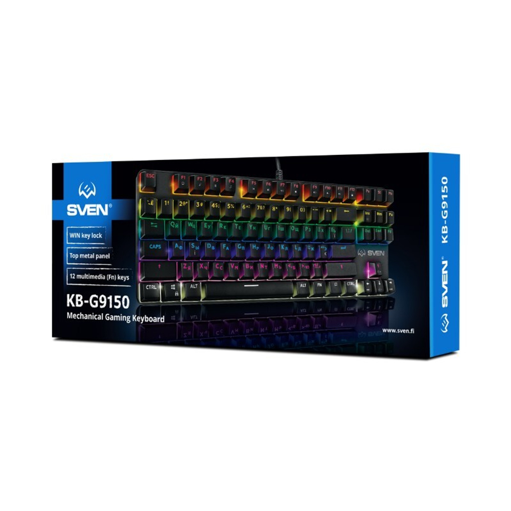 SVEN Механическая игровая клавиатура KB-G9150 (87кл., 12 Fn функций, подсветка)