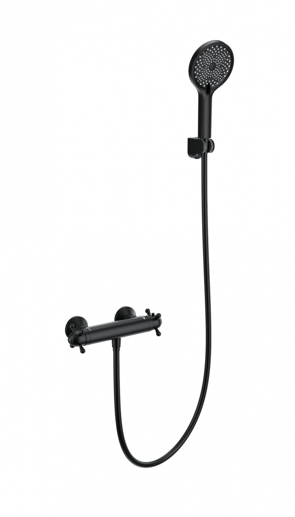 Смеситель для душа с термостатом WONZON & WOGHAND Strato, Черный матовый (WW-B2048-A-MB)