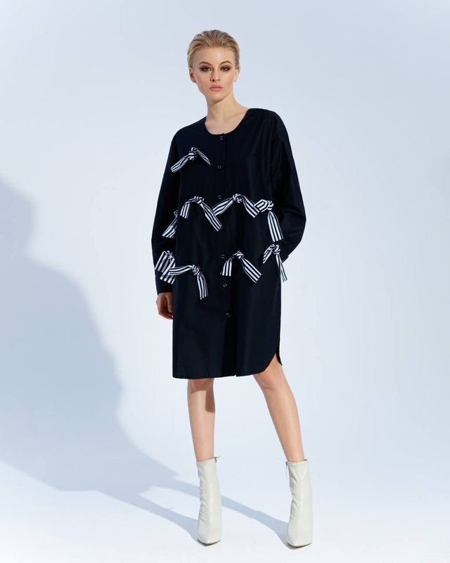 Рубашка с полосатыми бантиками