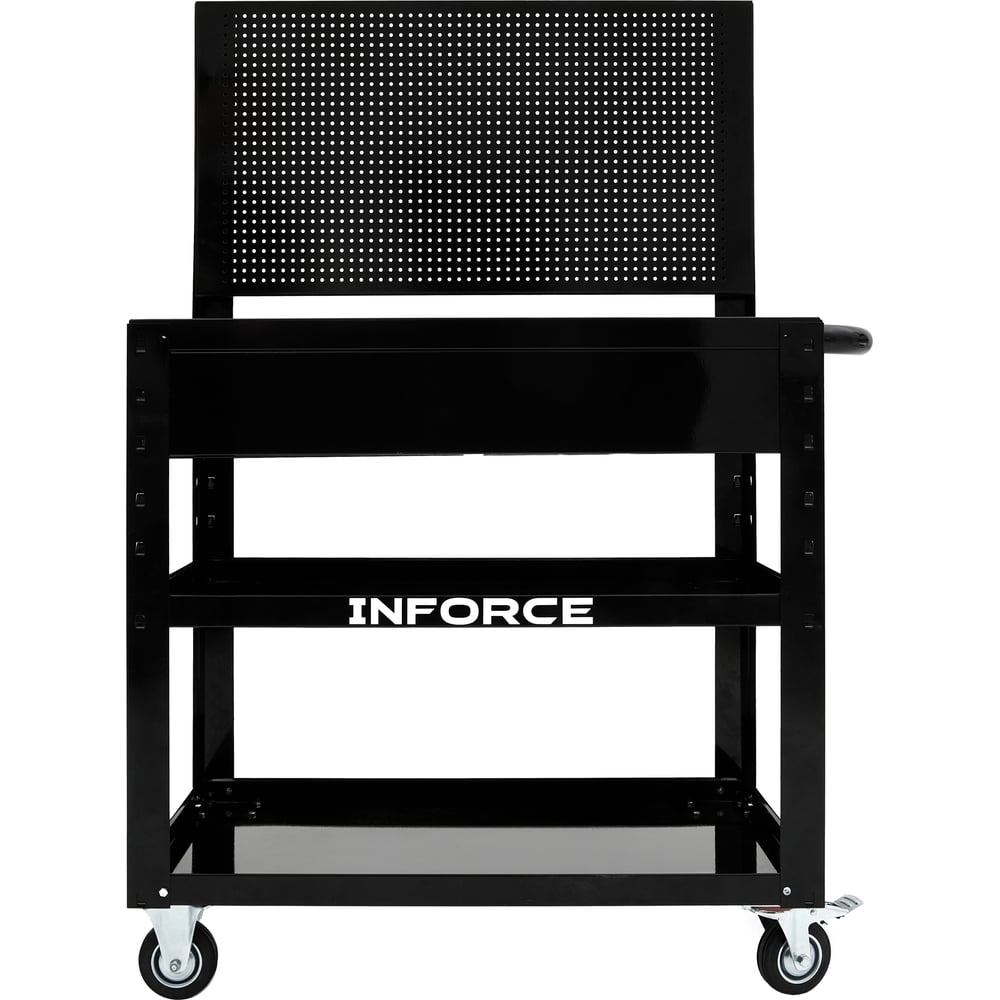 Инструментальная тележка Inforce 3 полки с панелью и ящиками, габариты без упаковки 950х486х1360мм, 06-01-19
