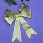 Бант на ёлку «Снежинка» 38*27 см, Золото