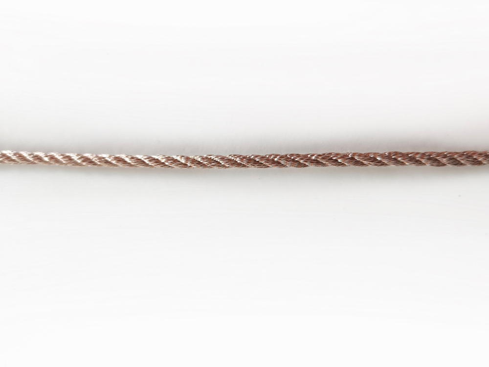 Шнур декоративный синтетический с люрексом  2,5мм розовое золото