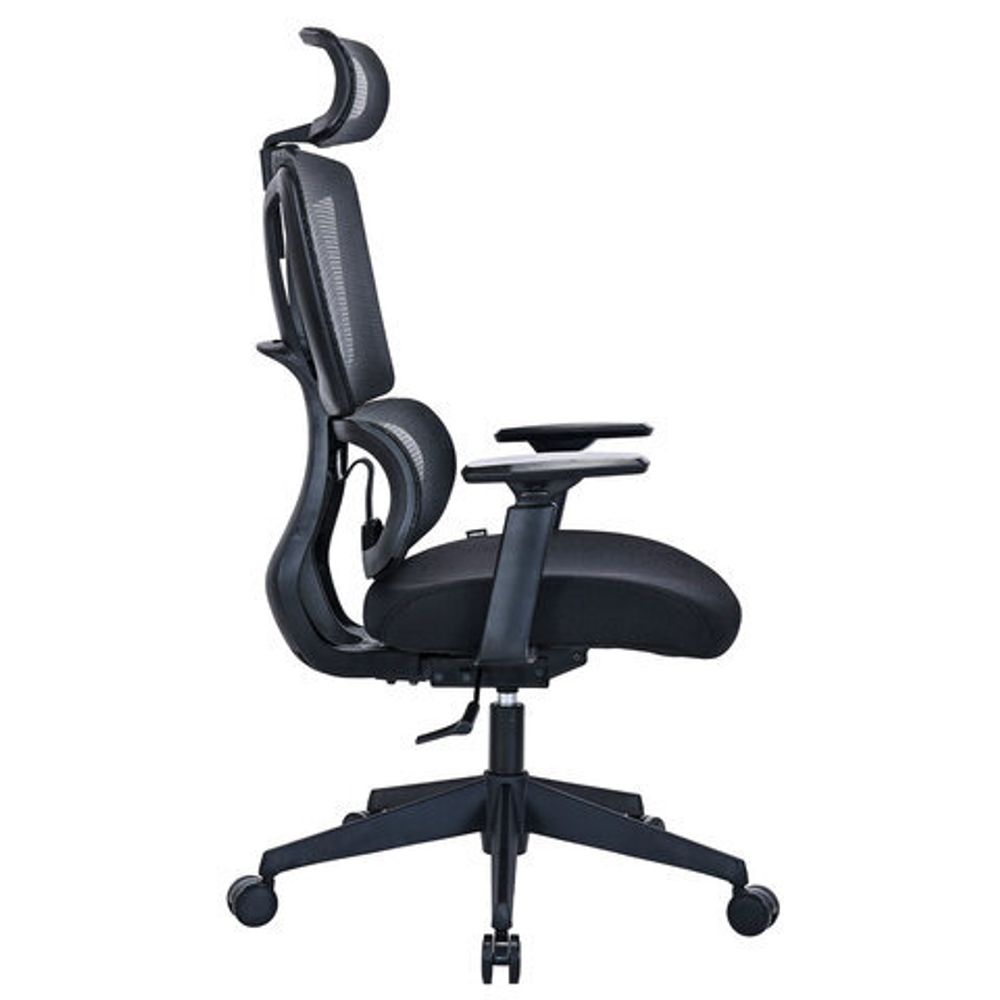 Кресло BRABIX PREMIUM "Veyron ER-703", адаптивный механизм, регулируемый подголовник, сетка/ткань, черное, 532966