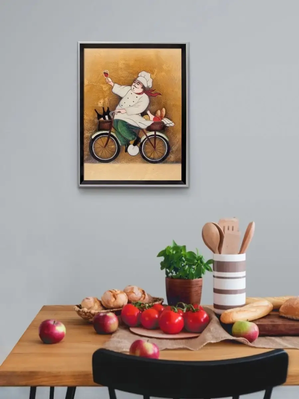 Картина на натуральном холсте "Веселый повар" 35*45 см
