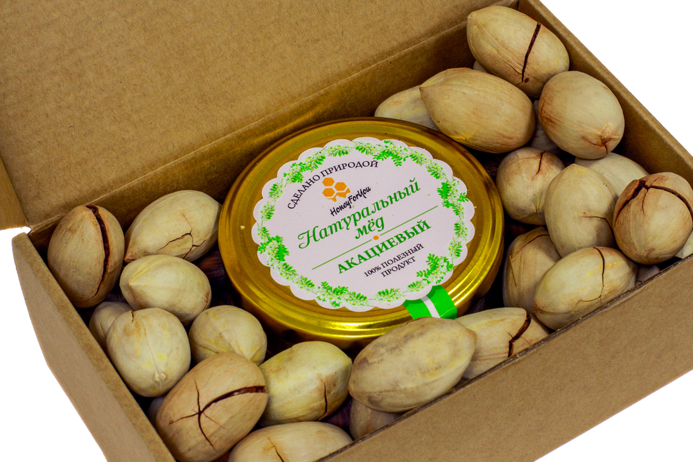 Медовый подарочный набор HoneyForYou "Акация с орехом пекан"