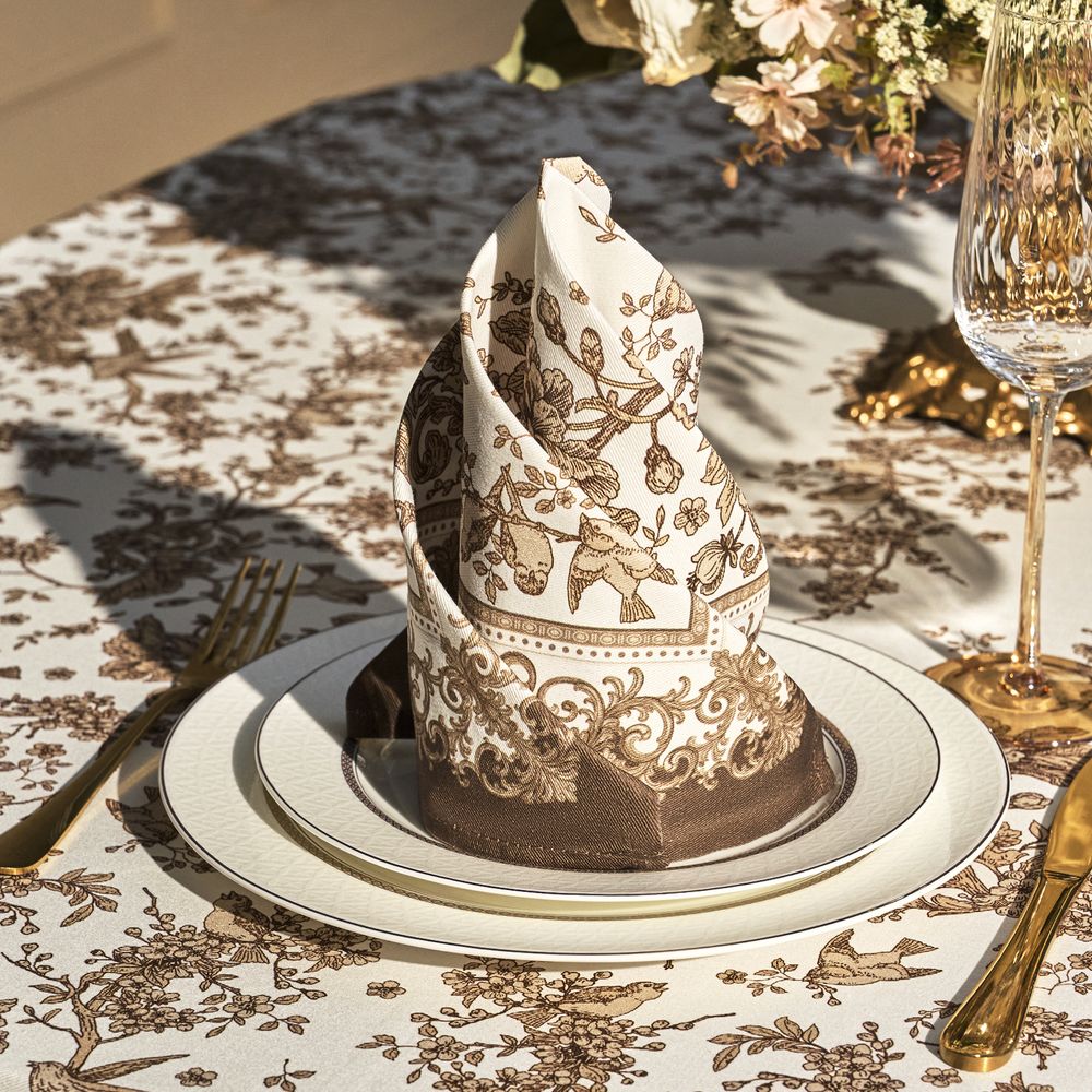 НАБОР САЛФЕТОК ИЗ 2-Х ШТ "ROYAL GARDEN",40Х40СМ, 100% ХЛОПОК ,БЕЖЕВЫЙ ,ТВИЛ