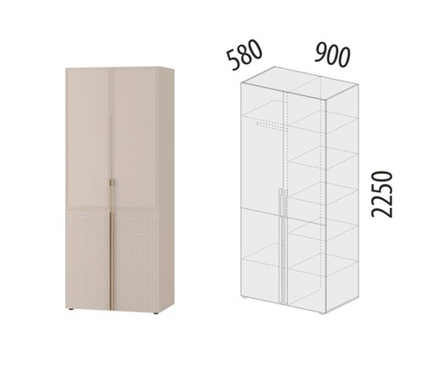 Флоренция-904 (DaVita) 904.13 Шкаф двухдверный с полками и штангой