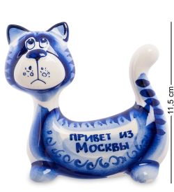 ГЛ- 355 Фигурка «Кот-Пряник» (Гжельский фарфор)