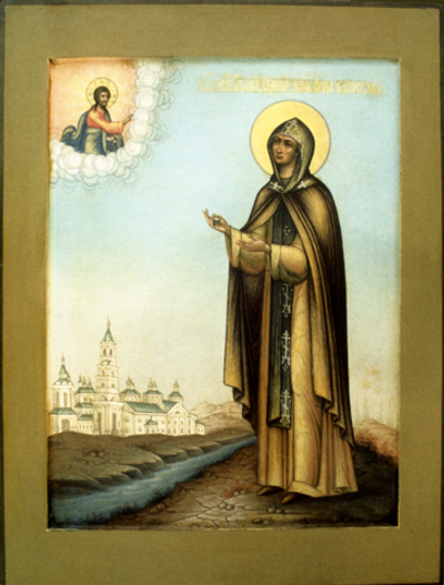 Анна Кашинская святая благоверная княгиня деревянная икона на левкасе