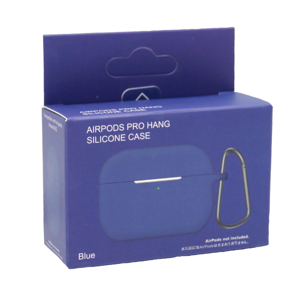Чехол для AirPods Pro Hang Silicone SL (Blue) с карабином