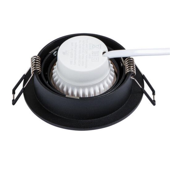 A2167PL-1BK Светильник потолочный встраиваемый TARF для MR16 Ø92x22мм черный IP20 монтаж Ø80мм