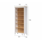 Стеллаж Хемнэс Hemnes/Кымор, 90х198х37 см, белый/светло-коричневый