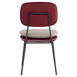 Стул с контрастным кантом Pea, велюр, бордовый/бежевый