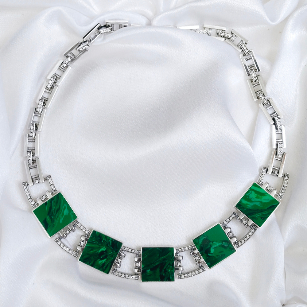 "Классика" ожерелье в серебряном покрытии из коллекции "Самоцветы" от Jenavi