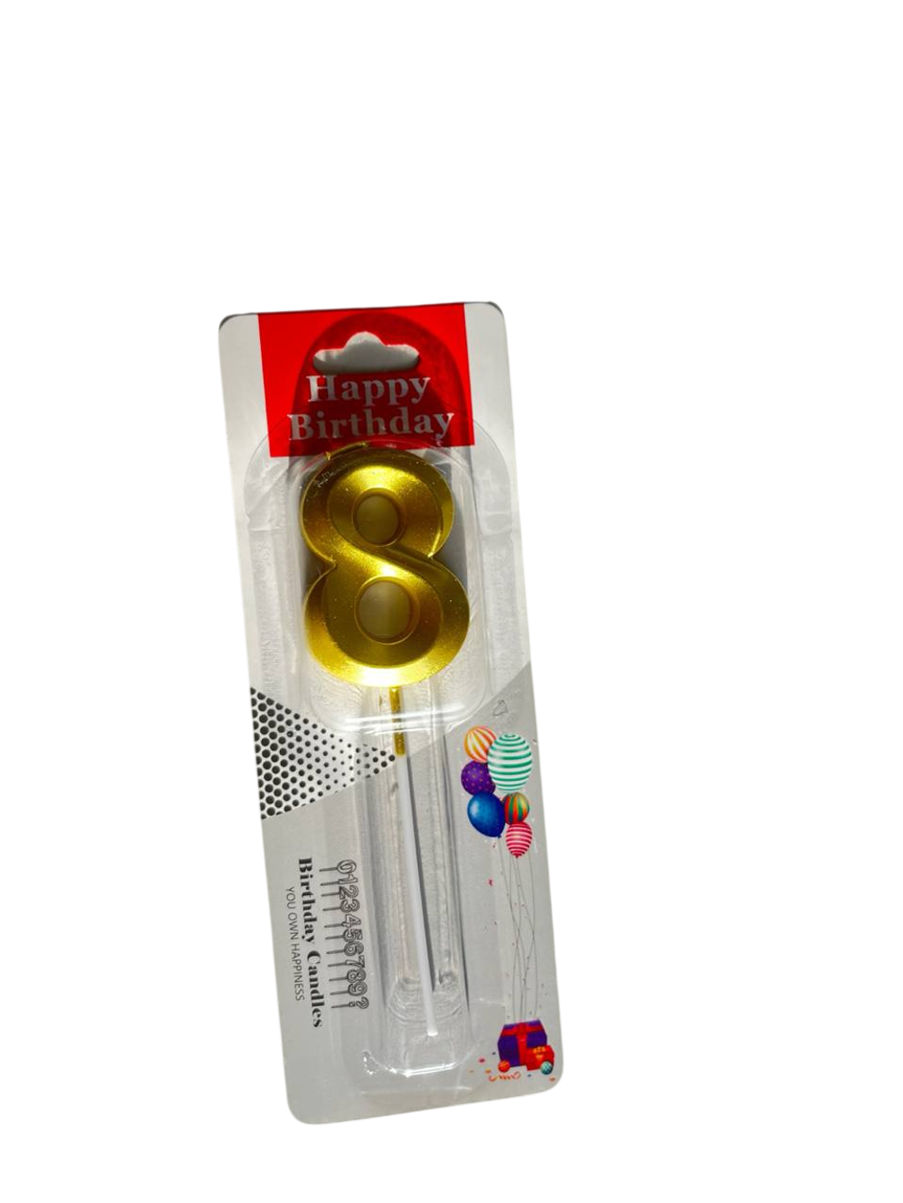 Свечи "Цифра (0-9)" Золотая