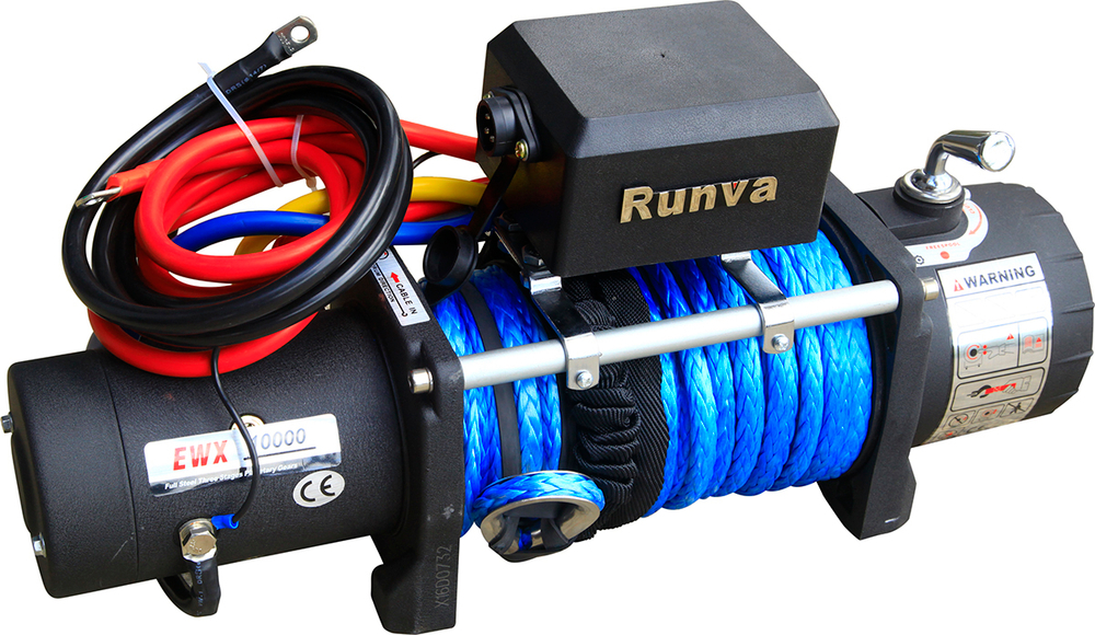 Лебёдка автомобильная электрическая 12V Runva 10000 lbs 4500 кг (синтетический трос)