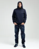 Худи We Don’t Care Diagonal Zip Hoodie Navy