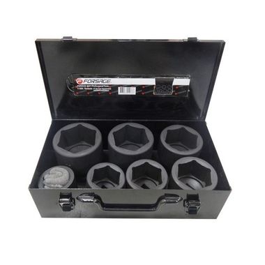 Набор головок ударных в металлическом кейсе 7 предметов (6гр.) Forsage 8071MPB