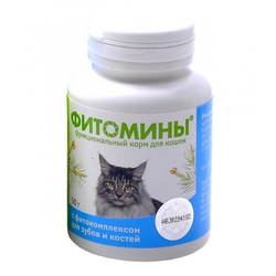 Фитомины Витамины для кошек "Для зубов и костей", 100таб