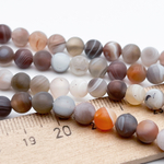 Агат Ботсвана матовый бусины, диаметр 6,4-6,6 мм, цена за 15 шт (1/4 нити)