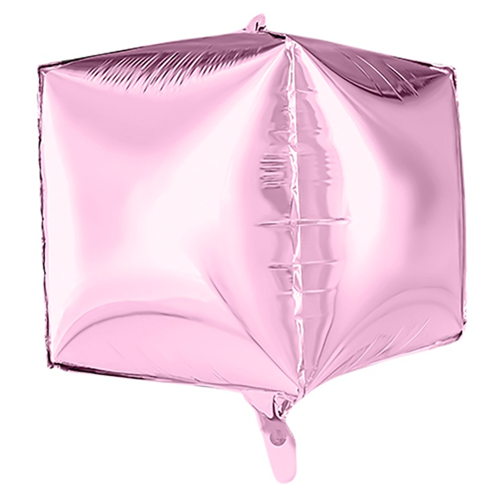 Шар фольгированный Куб 3D 66 см (Розовый)