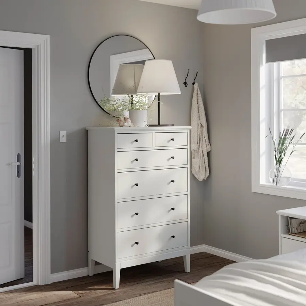 Комод с 6 ящиками - IKEA IDANAS/IDANÄS, 50x84х135 см, белый ИДАНЭС ИКЕА